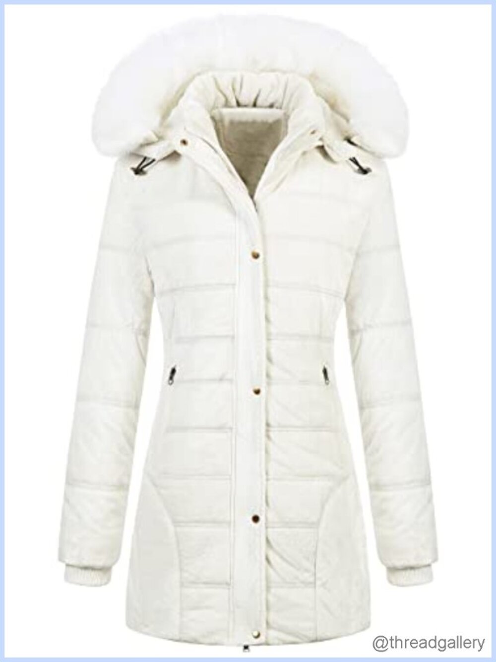 Velvet Puffer Jacket Quilted Faux Fur Hood Winter Coat